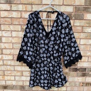 Entro Black Floral Print Romper
